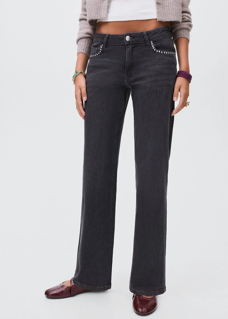 Straight-fit jeans with studs