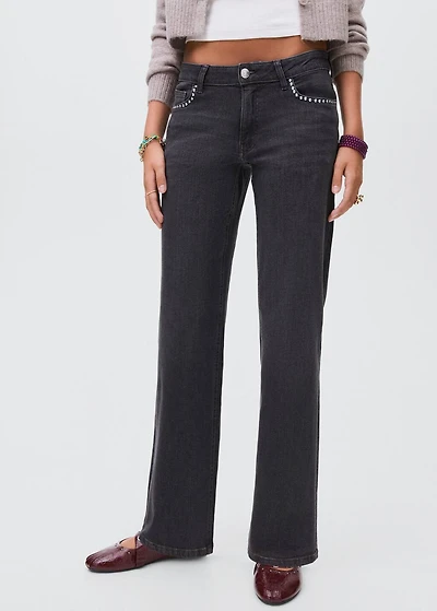 Straight-fit jeans with studs