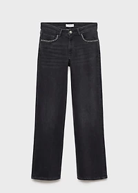 Straight-fit jeans with studs