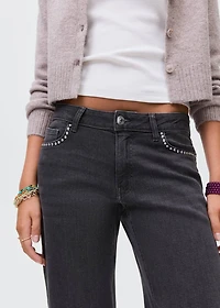 Straight-fit jeans with studs