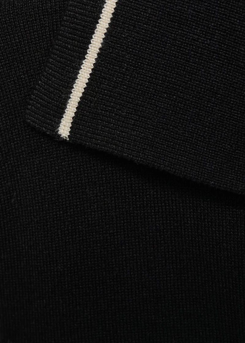 Polo-neck sweater with contrasting trims