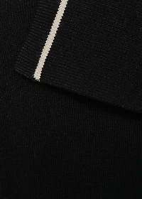 Polo-neck sweater with contrasting trims