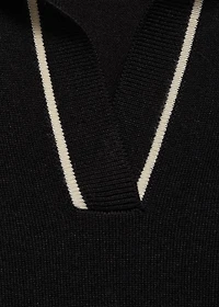 Polo-neck sweater with contrasting trims