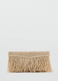 Natural fiber handbag with fringes
