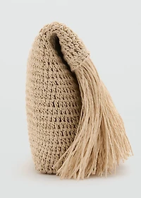 Natural fiber handbag with fringes
