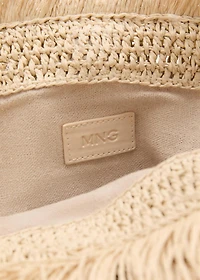 Natural fiber handbag with fringes