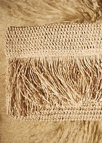 Natural fiber handbag with fringes