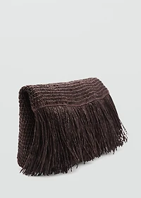 Natural fiber handbag with fringes
