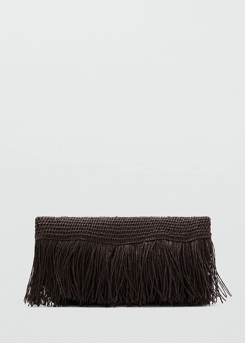 Natural fiber handbag with fringes