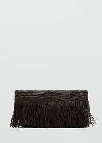 Natural fiber handbag with fringes