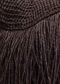 Natural fiber handbag with fringes