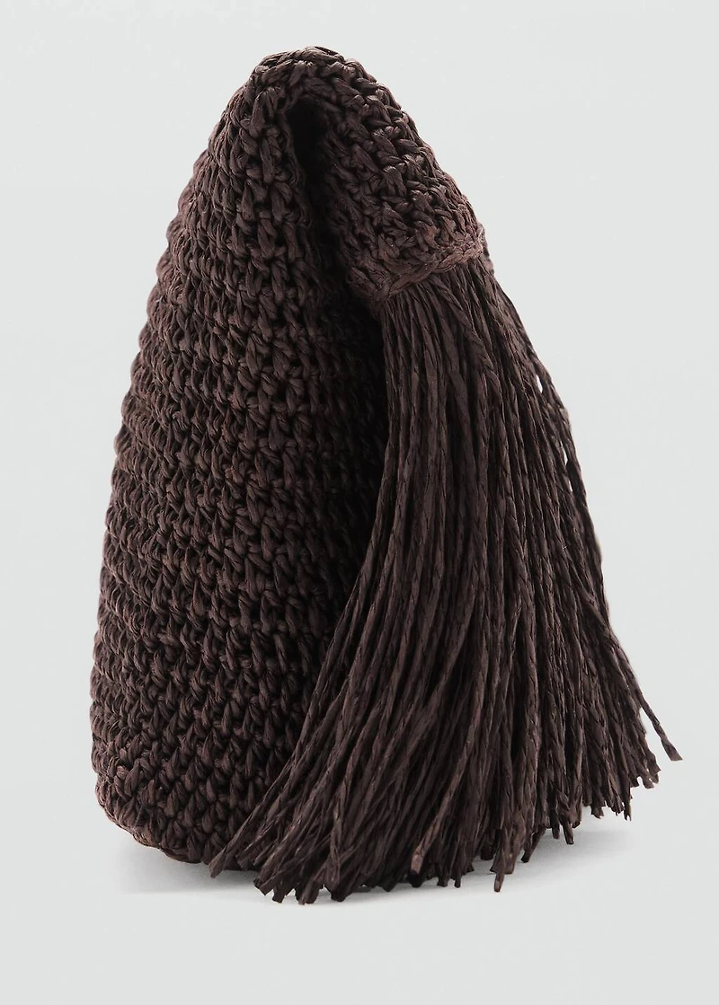 Natural fiber handbag with fringes