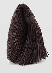 Natural fiber handbag with fringes
