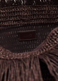 Natural fiber handbag with fringes