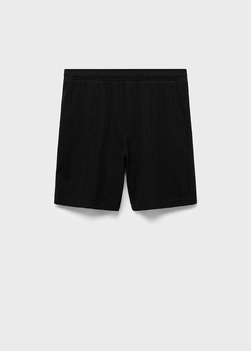 Structured knitted shorts