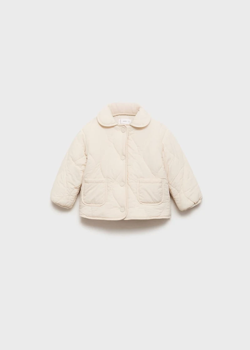 Padded anorak with shearling lining
