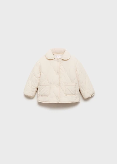 Padded anorak with shearling lining
