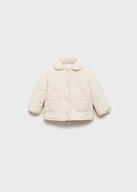 Padded anorak with shearling lining