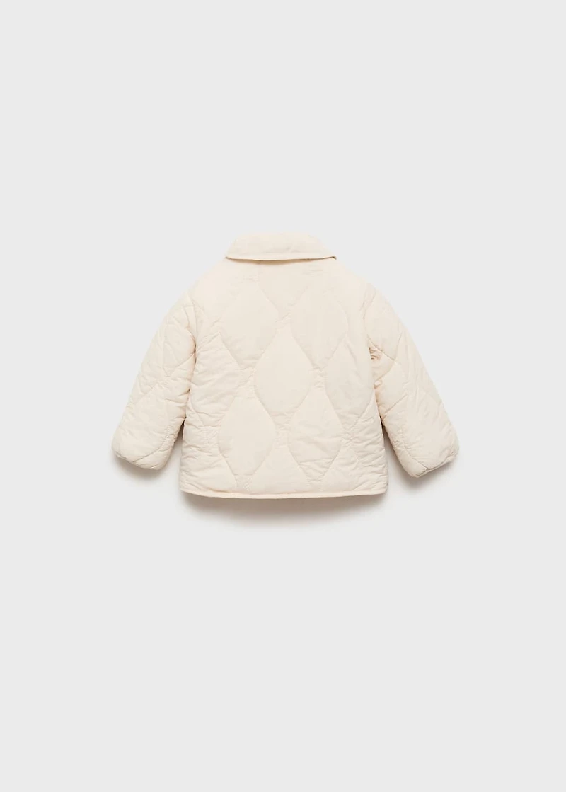 Padded anorak with shearling lining