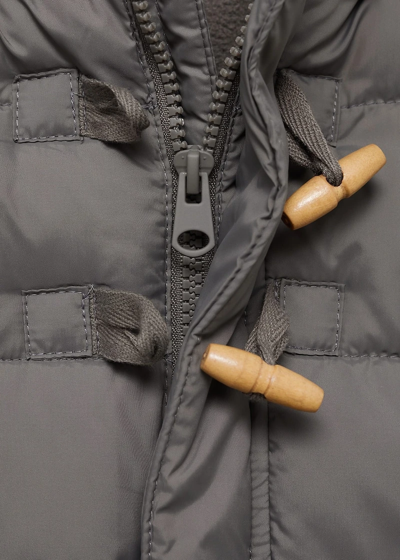 Quilted buttoned coat