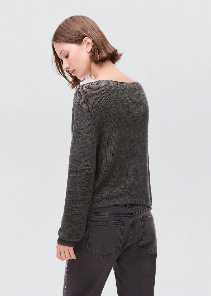 Openwork knit sweater