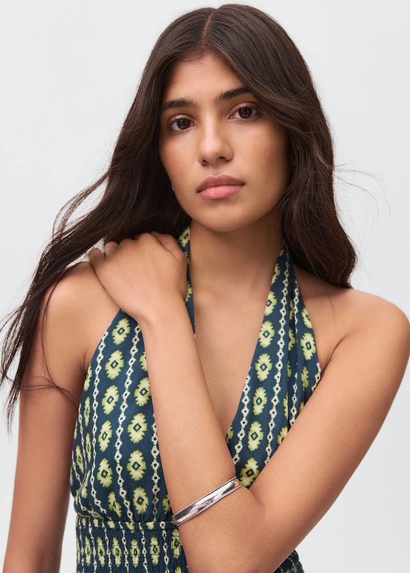 Printed halter-neck dress