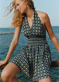 Printed halter-neck dress