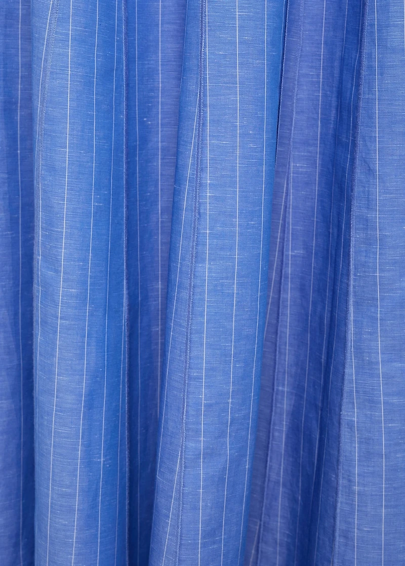 Striped linen-blend skirt