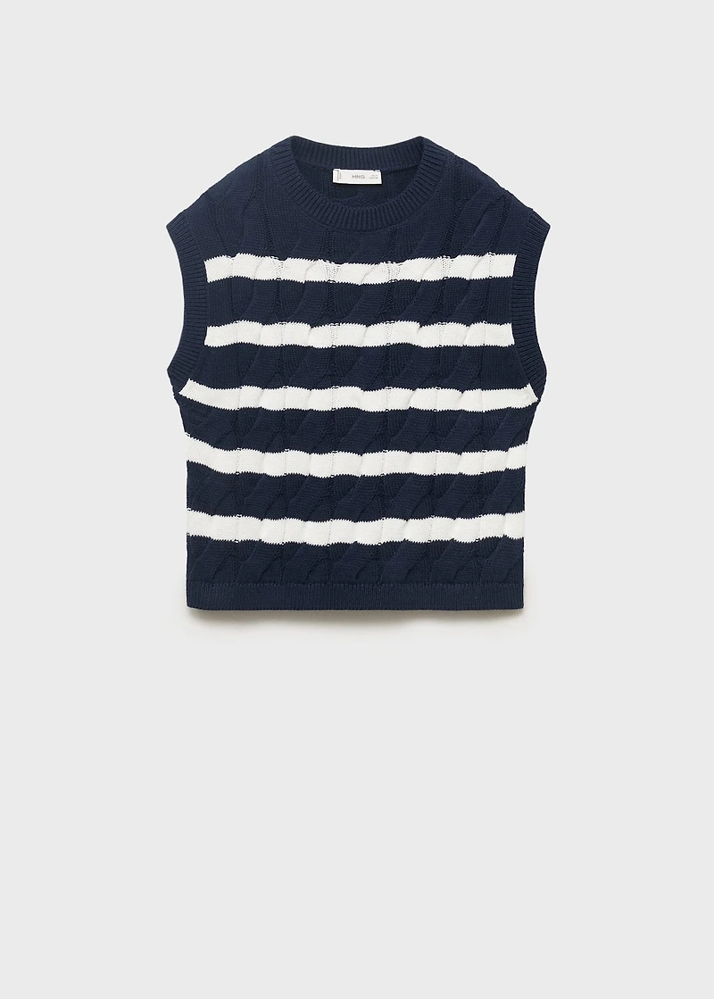 Braided-knit vest