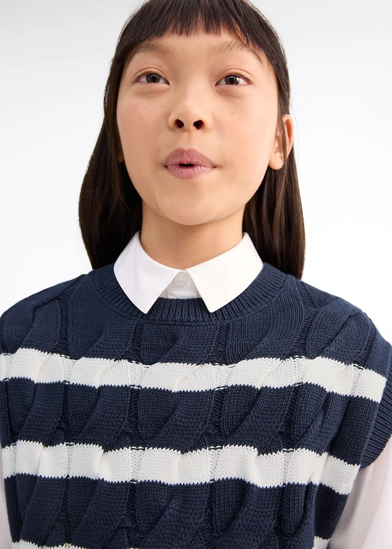 Braided-knit vest
