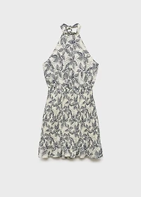 Floral-print halter dress