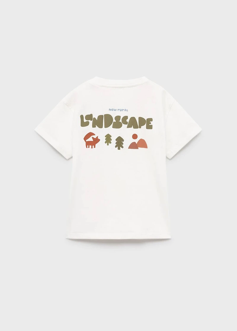 Printed cotton-blend t-shirt
