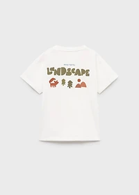 Printed cotton-blend t-shirt