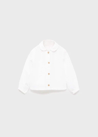 Baby-collar crinkled shirt