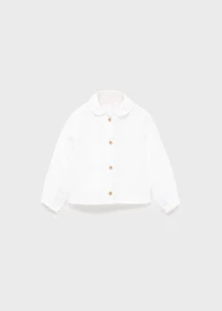 Baby-collar crinkled shirt