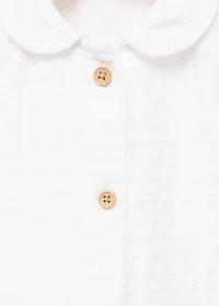 Baby-collar crinkled shirt