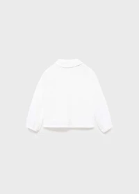 Baby-collar crinkled shirt
