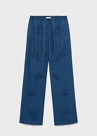 Beaded embroidered pants