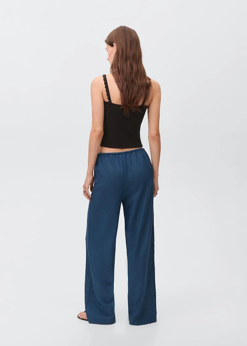 Beaded embroidered pants