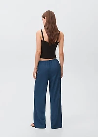 Beaded embroidered pants