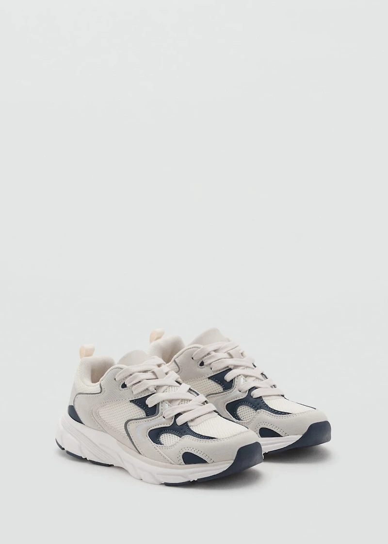 Two-tone lace-up sneakers