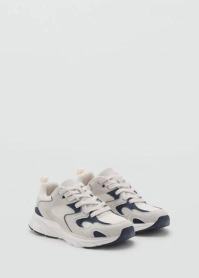 Two-tone lace-up sneakers