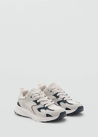 Two-tone lace-up sneakers