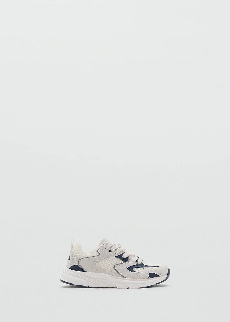 Two-tone lace-up sneakers