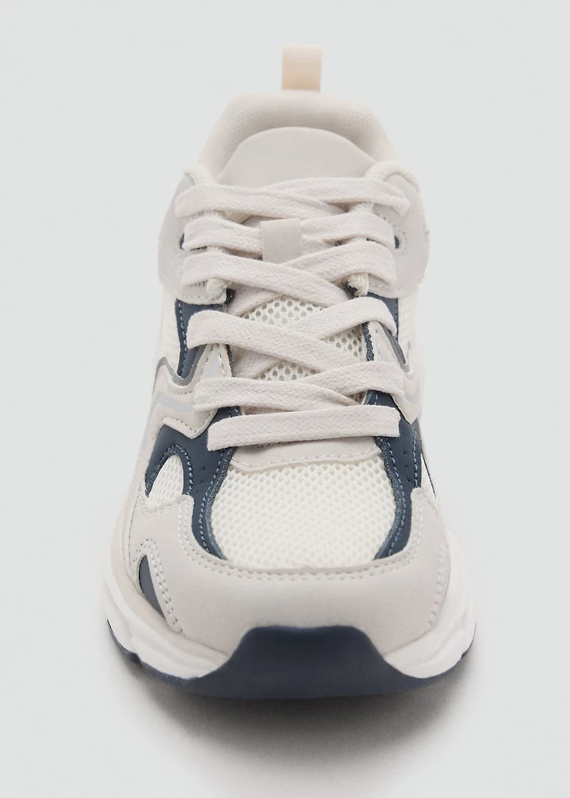 Two-tone lace-up sneakers