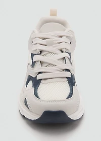 Two-tone lace-up sneakers
