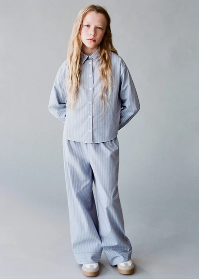 Striped cotton trousers