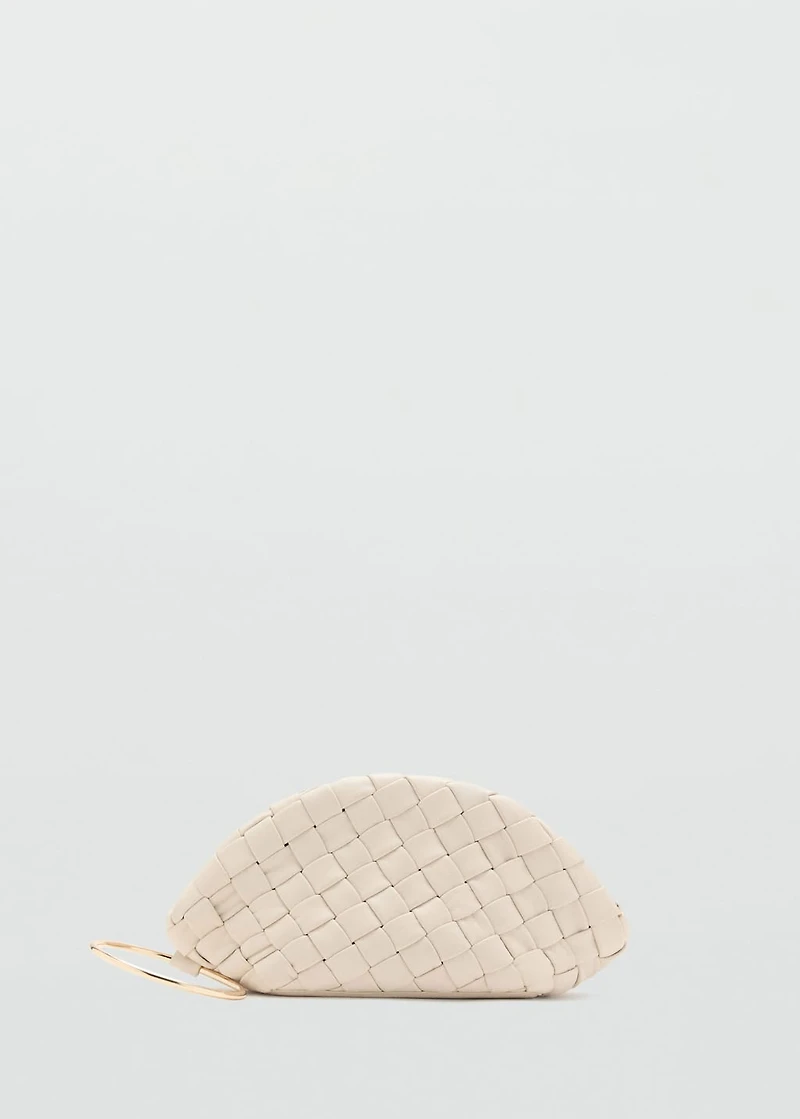 Braided leather clutch bag