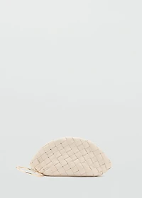 Braided leather clutch bag