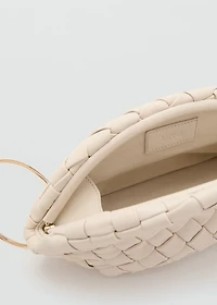 Braided leather clutch bag